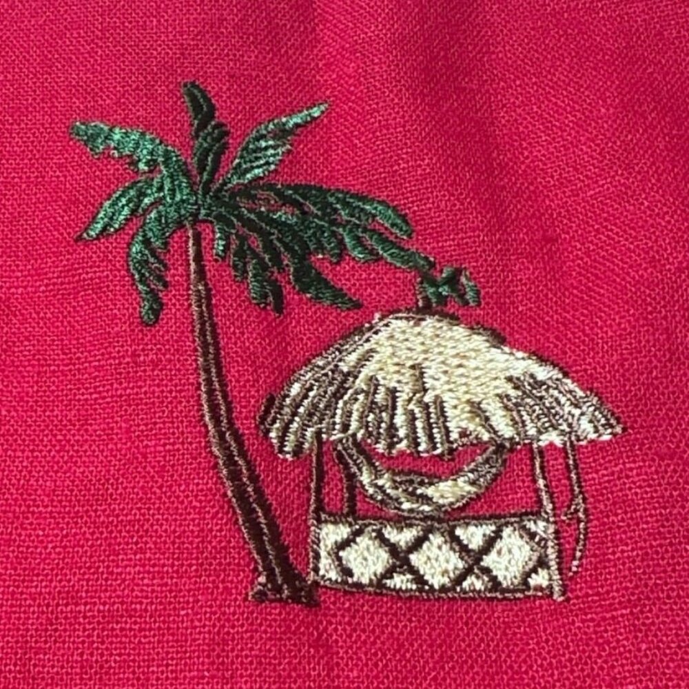 Vintage Ultra Dress NY Womens 2pc Size 14 Dress Embroidered Linen Blend Retro - Picture 9 of 16